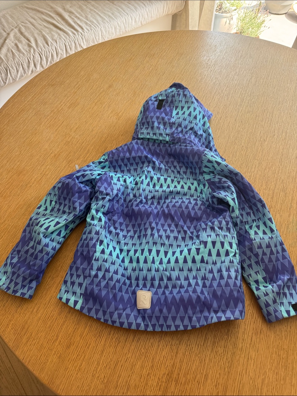 ReimaTec Kids Waterproof Insulated Winter Jacket Blue Geometric Print Size 122 - Picture 3 of 4